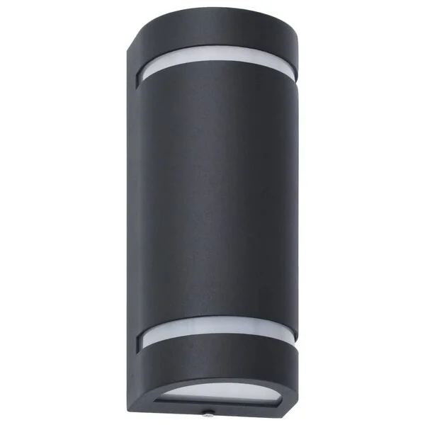 vidaXL Appliques murales d'extérieur 2 pcs 35 W Noir Demi-rond
