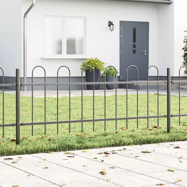 vidaXL Clôture de jardin BOXTEL 2 pc 3, 4 x 0, 6 m Gris