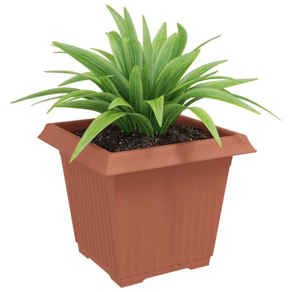 vidaXL Pot de Fleurs Carré 24 pc Rouge brique 33 x 33 x 26 cm