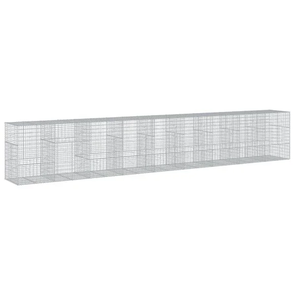 vidaXL Panier gabion avec couvercle 900x100x150 cm fer galvanisé