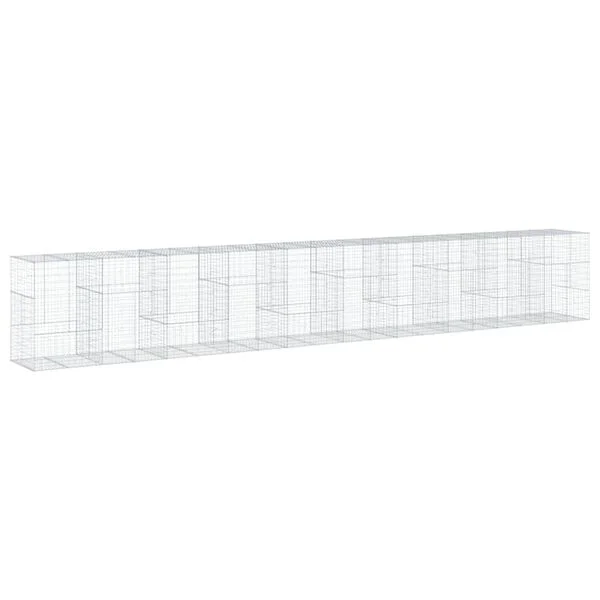 vidaXL Panier gabion avec couvercle 1000x100x150 cm fer galvanisé