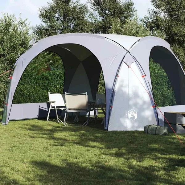 vidaXL Tente de réception blanc et gris imperméable