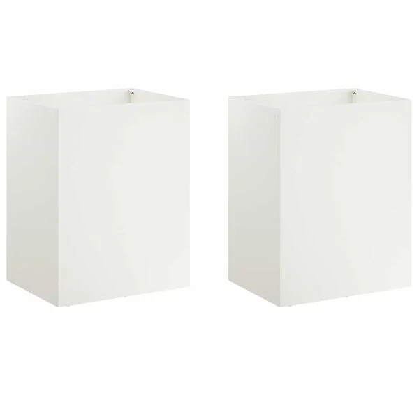 vidaXL Cache-pot de jardin 2 pc Blanc 40 x 30 x 40 cm