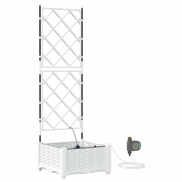 vidaXL Cache-pot de jardin Blanc 40 x 40 x 126 cm PP