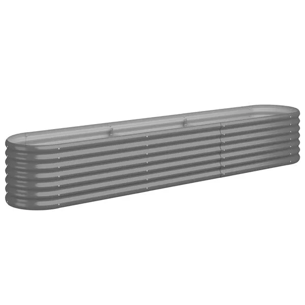 vidaXL Lit surélevé de jardin Acier galvanisé 224x40x36 cm gris