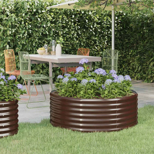 vidaXL Lit surélevé de jardin Acier galvanisé marron