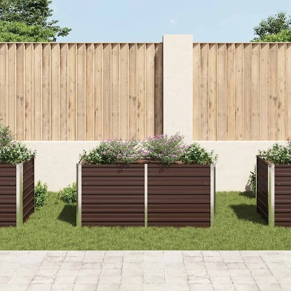 vidaXL Jardinière surélevée Marron 160x80x77 cm Acier galvanisé
