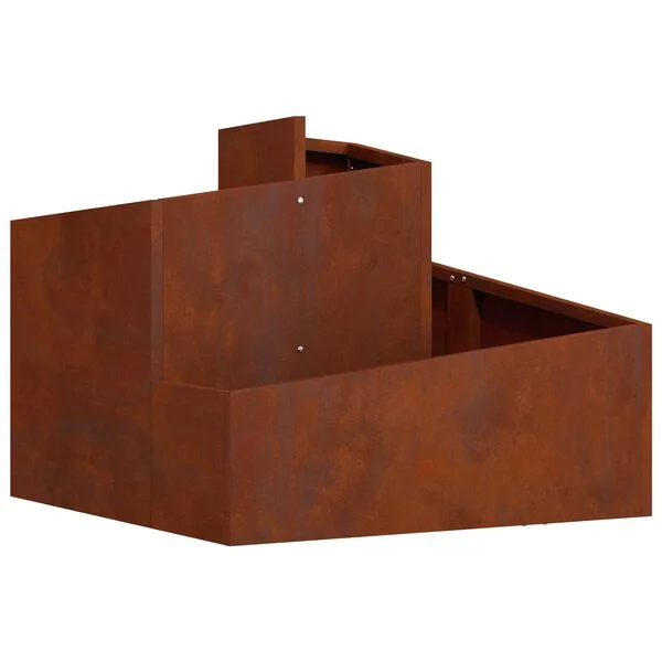vidaXL Cache-pot de jardin Rouillé 60 x 60 x 50 cm Acier patiné