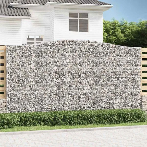 vidaXL Paniers à gabions arqués 6 pcs 400x50x220/240 cm Fer galvanisé