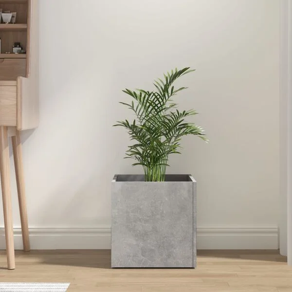 vidaXL Jardinière Gris béton 40x40x40 cm Bois d'ingénierie