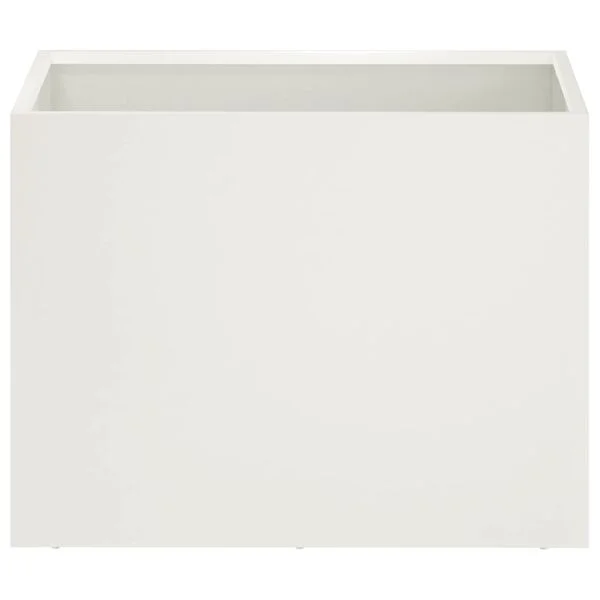 vidaXL Cache-pot de jardin Blanc 40 x 30 x 30 cm Acier laminé à froid