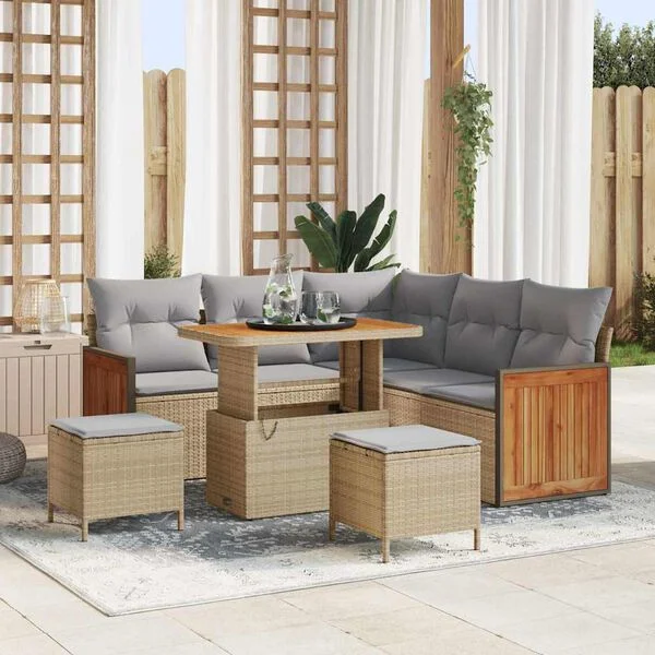 vidaXL Ensemble de canapé de jardin 9 pc 6-Nombre de places