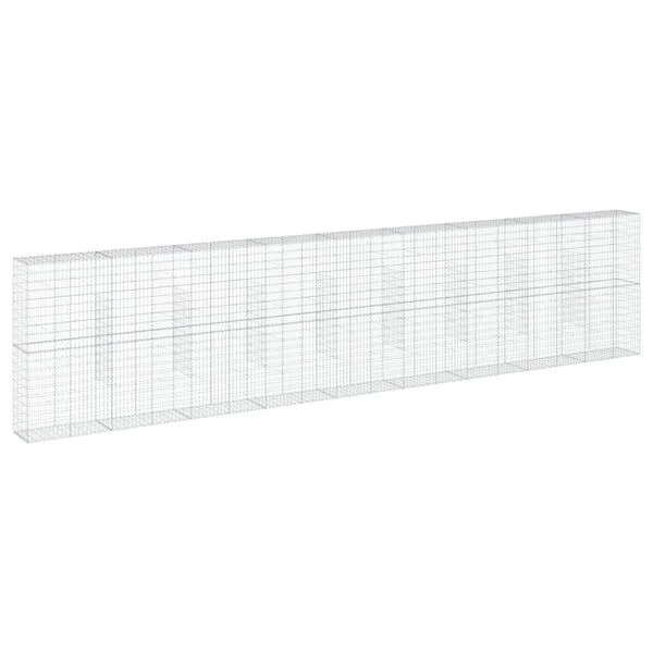 vidaXL Panier gabion avec couvercle 900x50x200 cm fer galvanisé