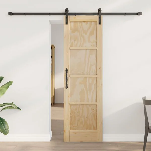 vidaXL Porte coulissante Naturel 61 x 198, 5 cm Bois de pin massif