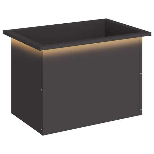 vidaXL Jardinière de jardin avec LED Noir 40 x 60 x 40 cm Acier