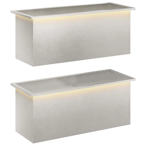 vidaXL Jardinière de jardin avec LED 2 pc Argenté 40 x 100 x 40 cm
