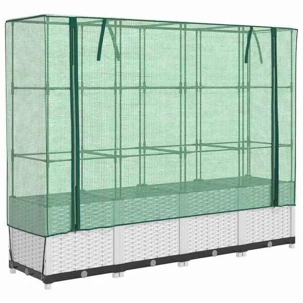 vidaXL Jardinière surélevée avec housse aspect rotin 160x40x138 cm