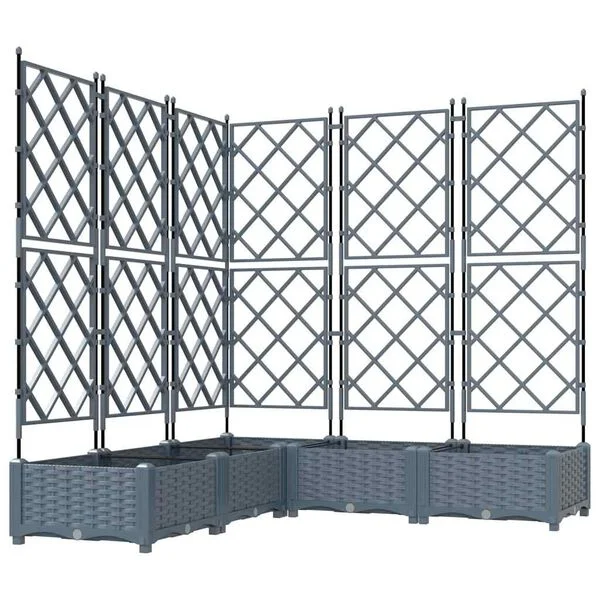 vidaXL Cache-pot de jardin 5 pc Gris clair 120 x 120 x 125, 5 cm PP