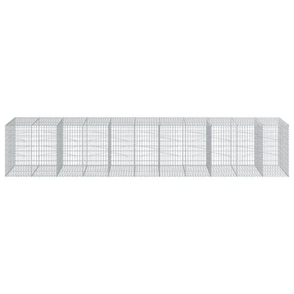 vidaXL Panier gabion avec couvercle 550x100x100 cm fer galvanisé