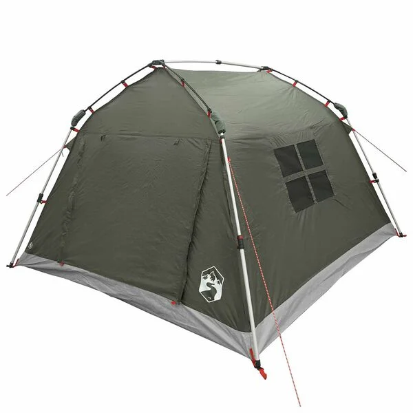 vidaXL Tente instantanée imperméable 3 personne Vert armée