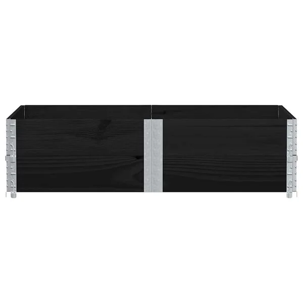 vidaXL Jardinière noir 150x100 cm bois massif de pin