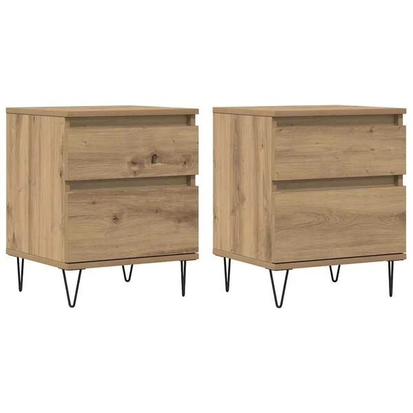 vidaXL Tables de chevet 2 pcs chêne artisanal 40x35x50 cm