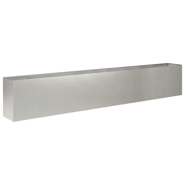 vidaXL Cache-pot de jardin Argenté 360 x 40 x 60 cm Acier inoxydable