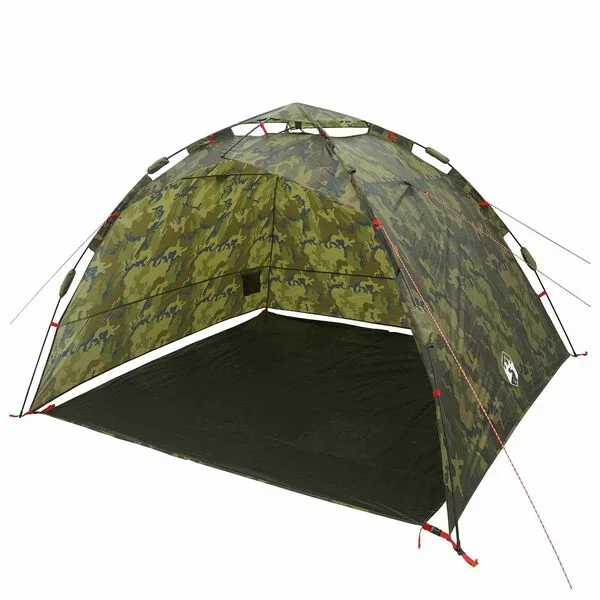 vidaXL Tente de pêche à libération rapide 4 personne Camouflage Léger