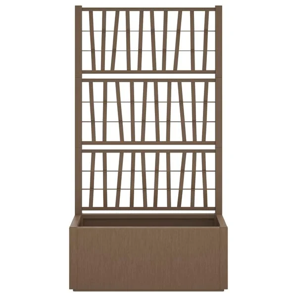 vidaXL Bac à fleurs avec Treillis Marron 80 x 36 x 140 cm PP