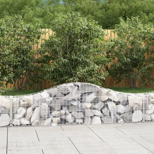 vidaXL Paniers à gabions arqués 5 pcs 200x30x40/60 cm Fer galvanisé