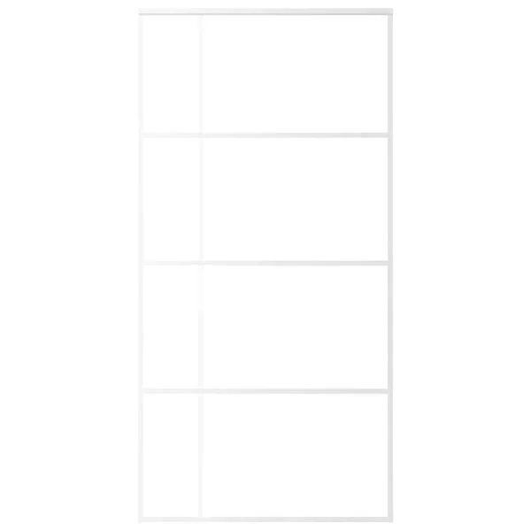 vidaXL Porte coulissante Verre ESG et aluminium 102, 5x205 cm Blanc