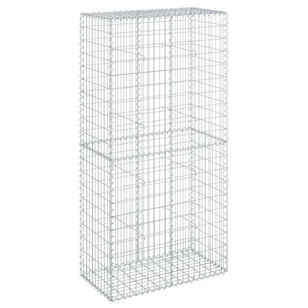 vidaXL Panier gabion avec couvercle 100x50x200 cm fer galvanisé