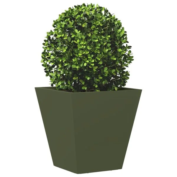 vidaXL Jardinière vert olive 30x30x30 cm acier