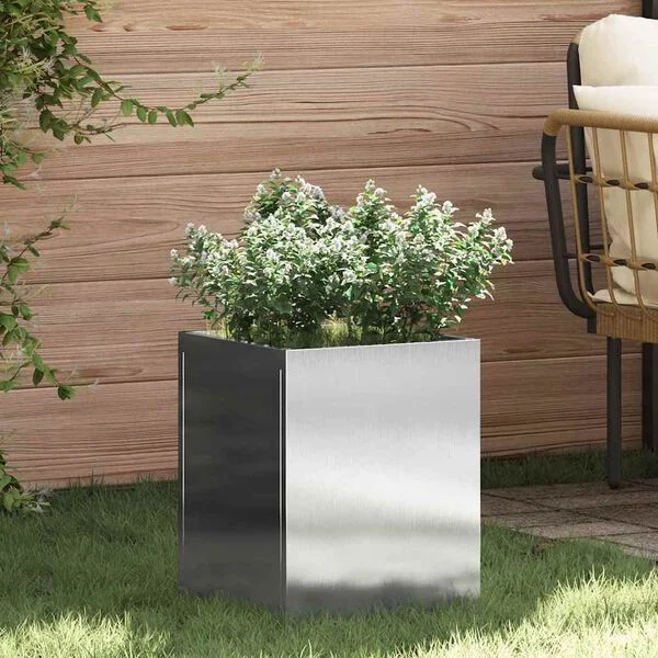 vidaXL Cache-pot de jardin Acier inoxydable 32 x 32 x 40 cm