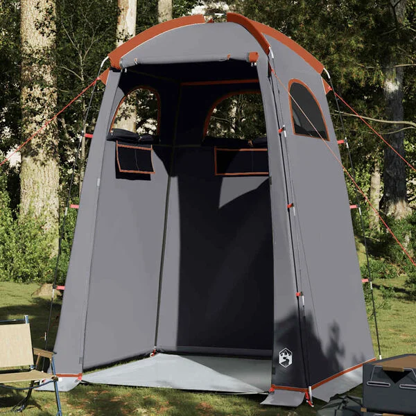 vidaXL Tente de douche gris et orange imperméable