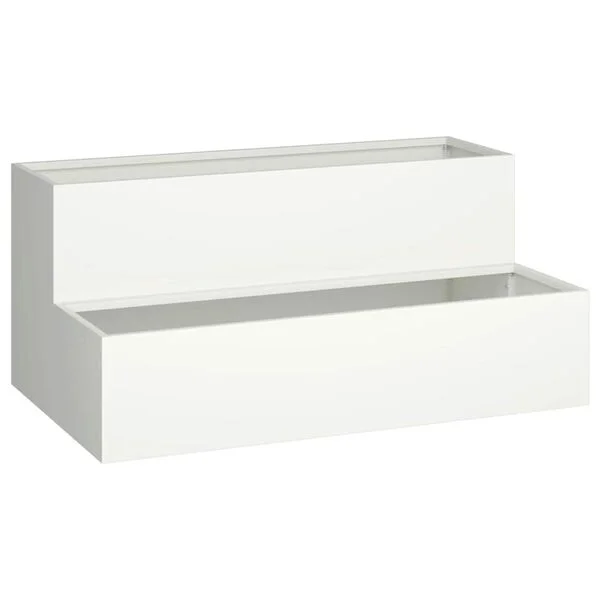 vidaXL Cache-pot de jardin Blanc 100 x 60 x 45 cm Acier laminé à froid
