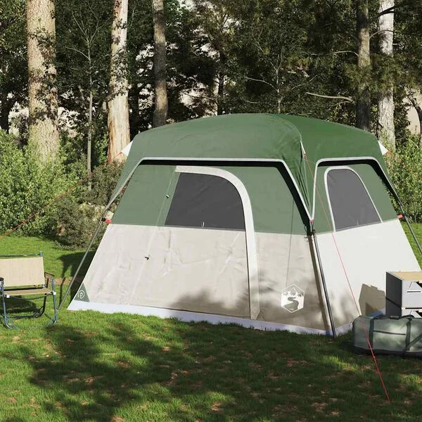 vidaXL Tente de camping de cabine 4 personnes vert imperméable