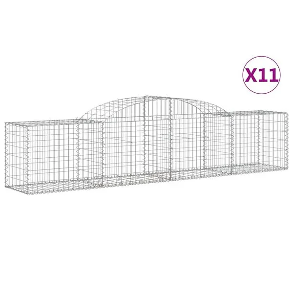 vidaXL Paniers à gabions arqués 11 pcs 300x50x60/80 cm fer galvanisé