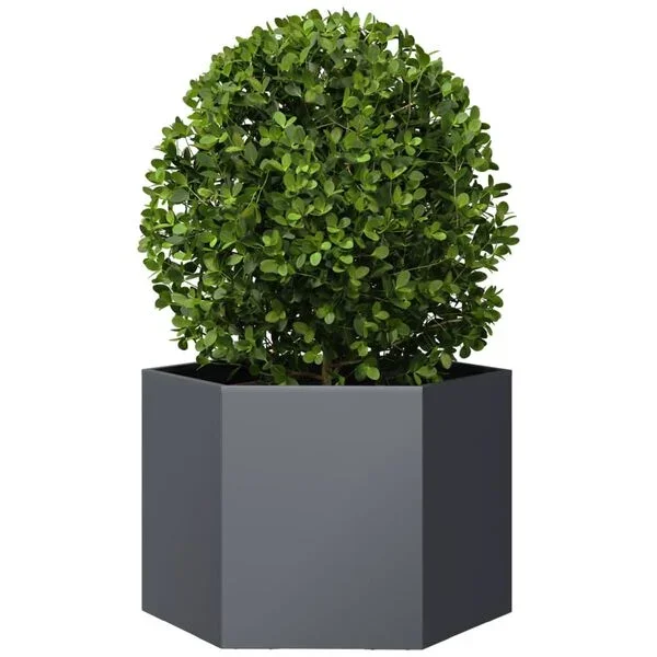 vidaXL Jardinière anthracite hexagone 69x60x45 cm acier