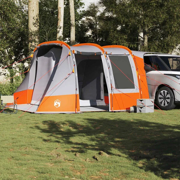 vidaXL Tente de voiture gris et orange imperméable