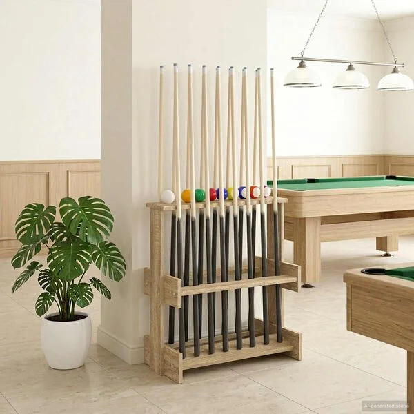 vidaXL Support de queue de billard Bois d'ingénierie 60 x 35 x 60 cm