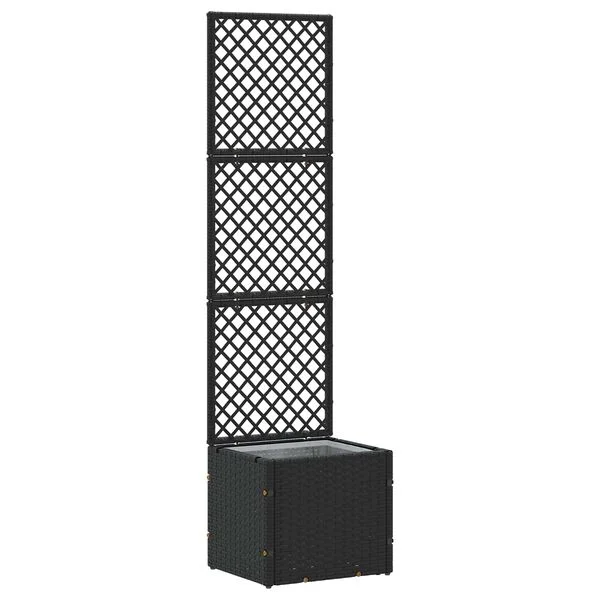 vidaXL Jardinière Treillis Noir 35 x 30 x 135 cm Métал
