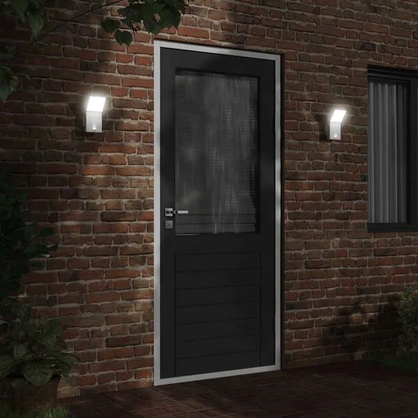 vidaXL Applique murale LED d'extérieur avec capteurs blanc