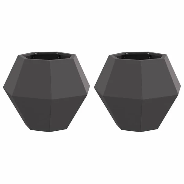 vidaXL Jardinière 2 pc Noir 50 x 50 x 40 cm Acier