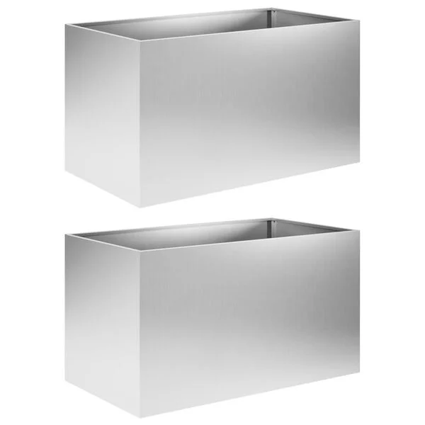 vidaXL Cache-pot de jardin 2 pc Argenté 80 x 50 x 50 cm