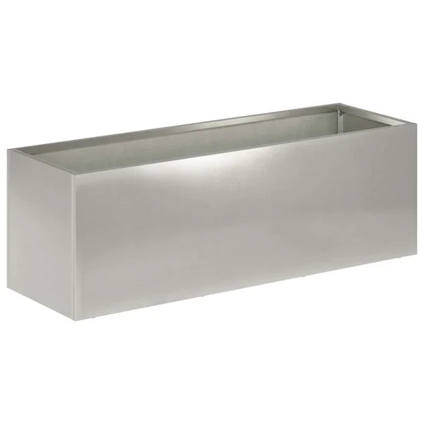 vidaXL Cache-pot de jardin Argenté 60 x 20 x 20 cm Acier inoxydable