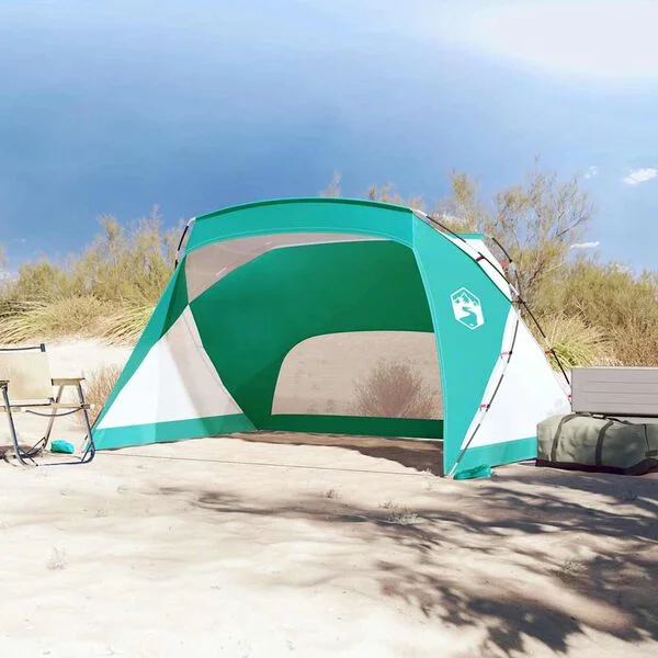 vidaXL Tente de plage vert d'eau 274x178x170/148 cm 185T polyester