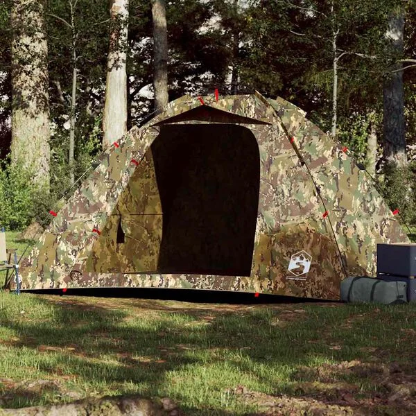 vidaXL Tente de pêche 4 personnes camouflage libération rapide