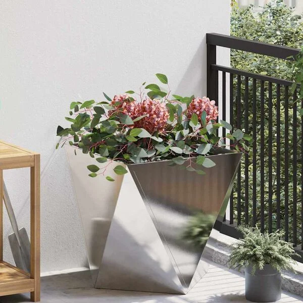 vidaXL Jardinière Argent 50 x 50 x 50 cm Acier inoxydable