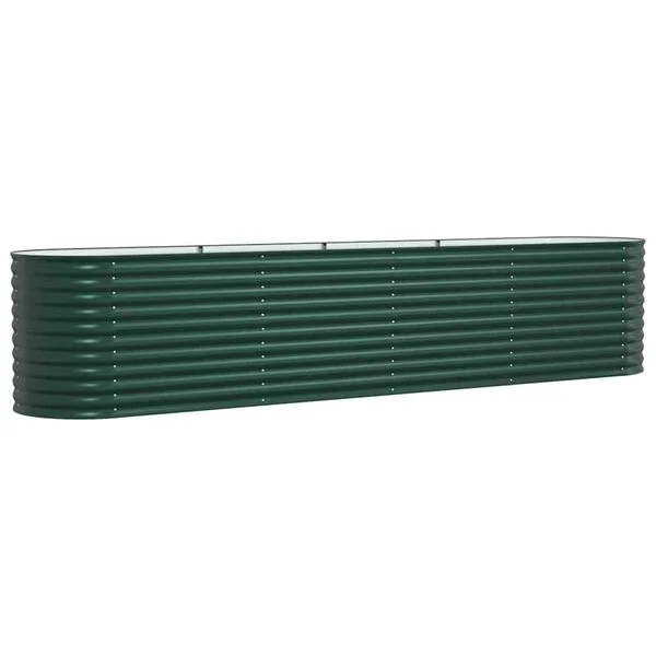 vidaXL Lit surélevé Vert 400 x 80 x 81 cm Acier